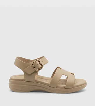 GEOOMNII Solid Open Toe Wedge Sandals