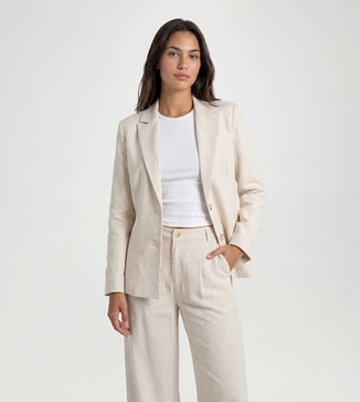 boohoo Linen Look Marl Oversized Blazer