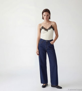 LC Waikiki Solid High Rise Wide Leg Jeans