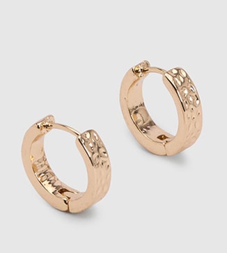 boohoo Embossed Mini Huggie Hoop Earrings