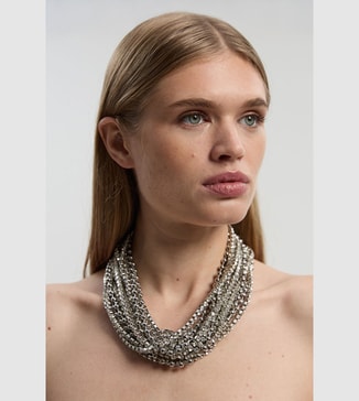 Karen Millen Diamante Layered Chunky Necklace