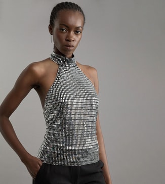 Karen Millen Crystal Embellished Sleeveless Top