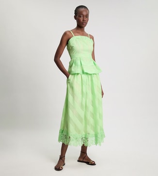 Karen Millen Textured Organza Mix Midi Skirt