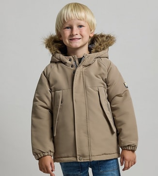 R&B Quilted Hooded Puffer Jacket With Zipper Closure