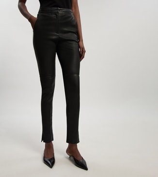 Karen Millen High Waist Stretch Leather Leggings