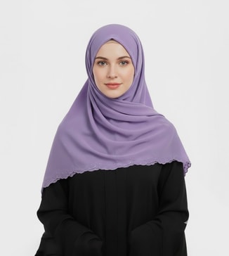 BIDANI Scalloped Detail Chiffon Hijab