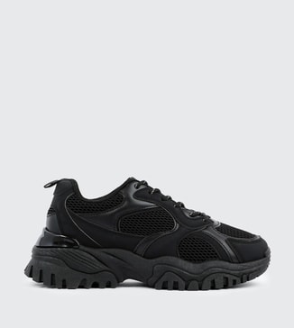 Ardene Mesh Detail Lace Up Chunky Sneakers