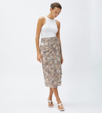 Koton Printed Midi Skirt