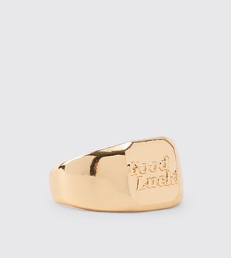 boohooMAN Good Luck Signet Ring