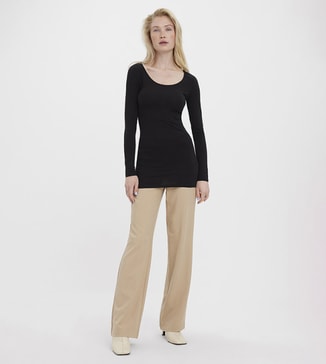 Vero Moda Solid Long Sleeves Soft Fitted Top