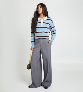 boohoo Tall High Waist Wide Leg Trousers