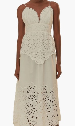 Farm Rio White Laise Sleeveless Maxi Dress for Women | The Deal Outlet