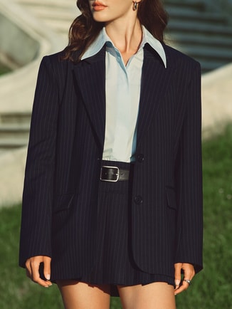 Single-breasted pinstripe jacket