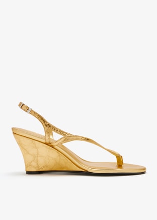 Leather wedge sandals