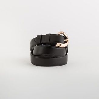 CARPISA Female Women's Belt Lady Belt Leather Black, Waist Belts