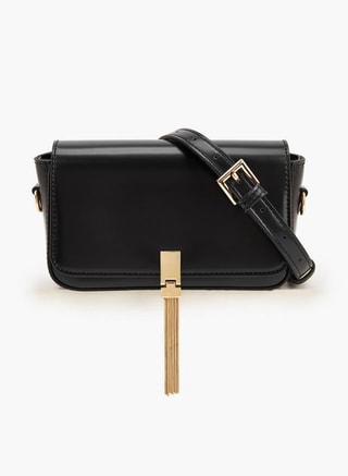 Celeste Female Tassel Accent Crossbody Bag With Adjustable Strap, Classic Crossbody