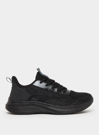 Styli Active Female Textured Mesh Lace Up Sneakers, Low - Top