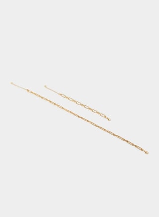 Styli Female Gold Textured Chain Necklace and Bracelet Set, Jewellery Sets