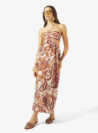 Soleira Female Halter Neck Print Dress, Maxi