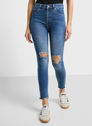 Ginger Female Skinny Fit Distressed Jeans, Skinny, Blue