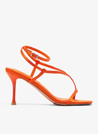 GLAMOROUS Female Satin Strappy Heeled Sandals