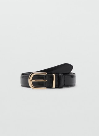 MANGO Female Buckle leather belt, Waist Belts