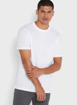 Seventy Five Basics Male Basic Crew Neck, T-Shirts, White