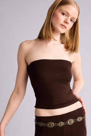 DeFacto Female Slim Fit Strapless Tank Top, Tops