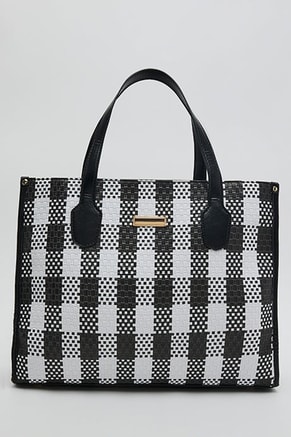 R&B Female Checked Tote Bag, Shoppers & Totes