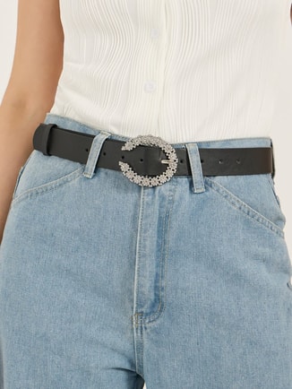 Styli Female Embellished Buckle Detail Belt, Classic Belts