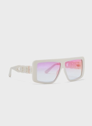 GUESS Female Square Oversized Sunglasses, Sunglasses, White