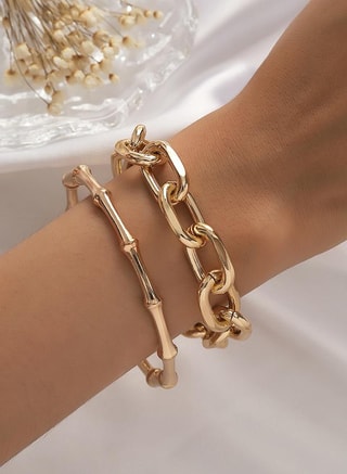 Styli Female Set of 9 - Assorted Link Chain Bracelets, Bracelets