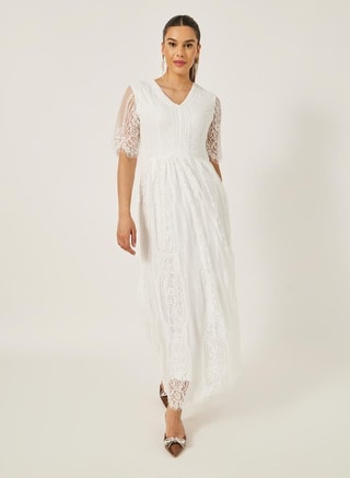 Styli Female Lace Overlay Maxi Dress, Maxi