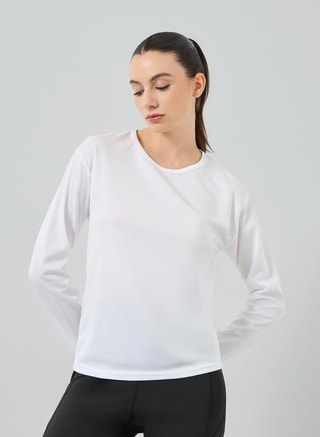 Styli Active Female White Long Sleeve Textured Top, Tops