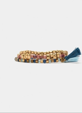 PARFOIS Female Set of stretch bracelets with stones and tassels Multicolor, Bracelets