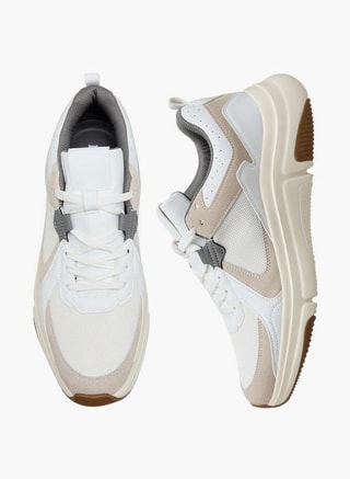 LBL by Shoexpress Male Men Panelled Lace-Up Sneakers, Low Top Sneakers