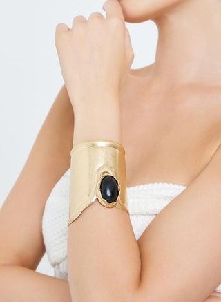 Styli Female Statement Stone Detail Cuff Bracelet, Bracelets