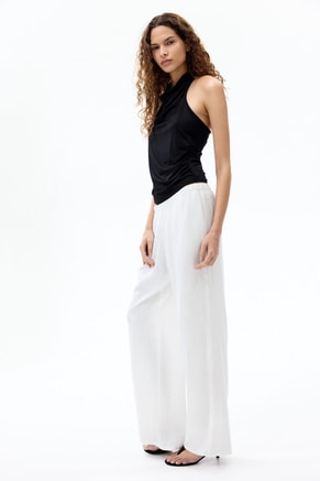H&M Female Wide linen-blend trousers, Pants