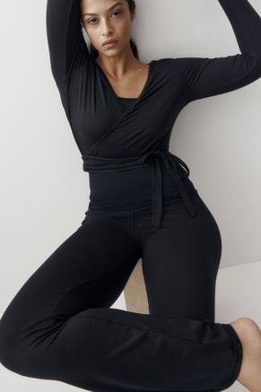 H&M Female Brushed jersey wrap top, Tops