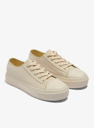 Matalan Female Linen Toe Cap Trainers, Low - Top