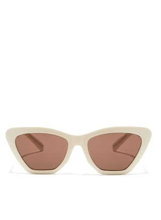 Blackout Female BlackOut HATTIE Women White Sunglasses - Frame Material: Thermoplastic Rubber (TR90)- Frame Color: White-Lens Color: Brown  - Full Rim, Sunglasses