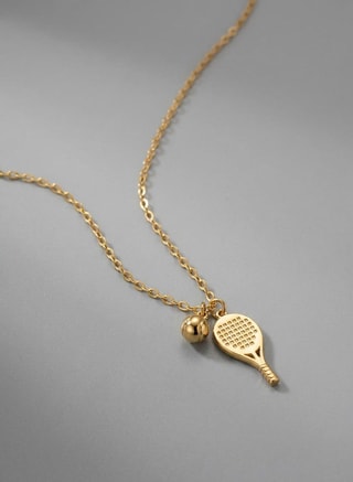 SVL Female Gold Plated Padel Necklace - Premium Gift for Women Padel Players with Adjustable Chain & Box, Necklaces