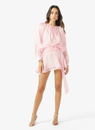 Ginger Female Gather Detail Dropwaist Dress, Mini