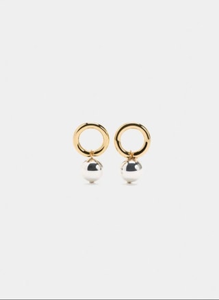 PARFOIS Female Hoop earrings with bicolor spheres, Earrings
