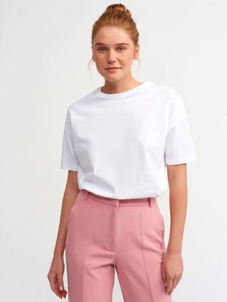 Dilvin Female DILVIN Women's Cotton Crew Neck T-Shirt, T-Shirts