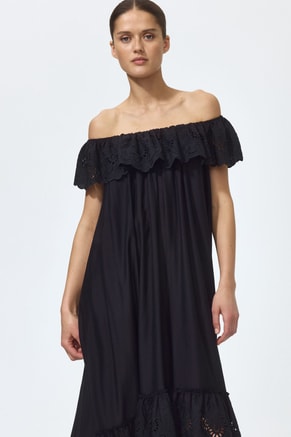 H&M Female Broderie anglaise off-the-shoulder dress, Midi