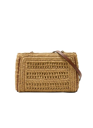 PARFOIS Female Double Straw-Effect Crossbody Bag, Classic Crossbody