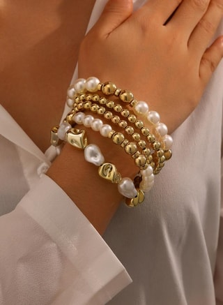 Take Two Female Set of 5 - Faux Pearl Beaded Bracelets, Jewellery Sets
