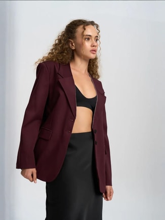 Mai Collection Female MAI STUDIOS Long Shawl Collar Button Blazer, Blazers