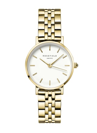 RoseField Female Rosefield Small Edit White Steel Gold Women Watch - 26WSG-267, Analogue Watches